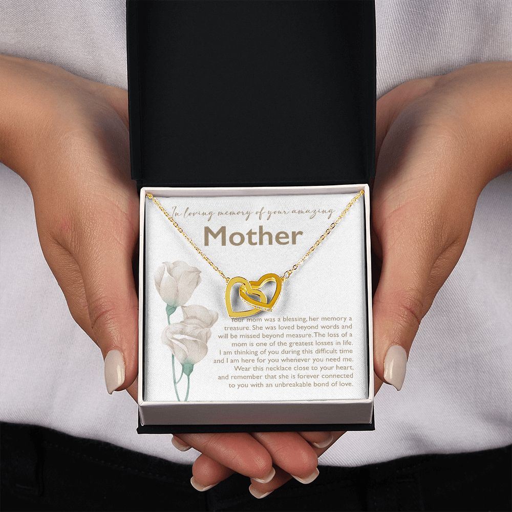 In Loving Memory Of Your Mother - Interlocking Heart Necklace