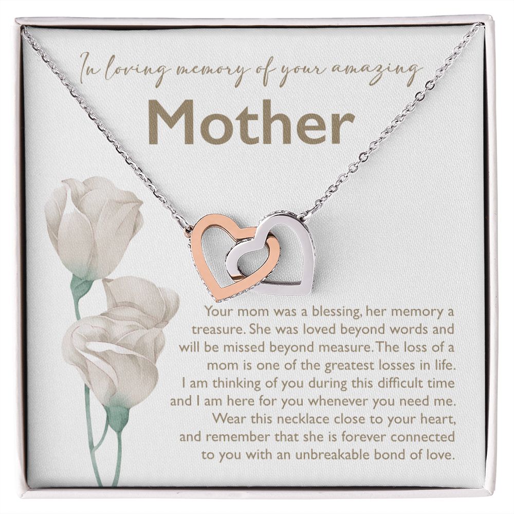 In Loving Memory Of Your Mother - Interlocking Heart Necklace