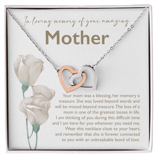 In Loving Memory Of Your Mother - Interlocking Heart Necklace