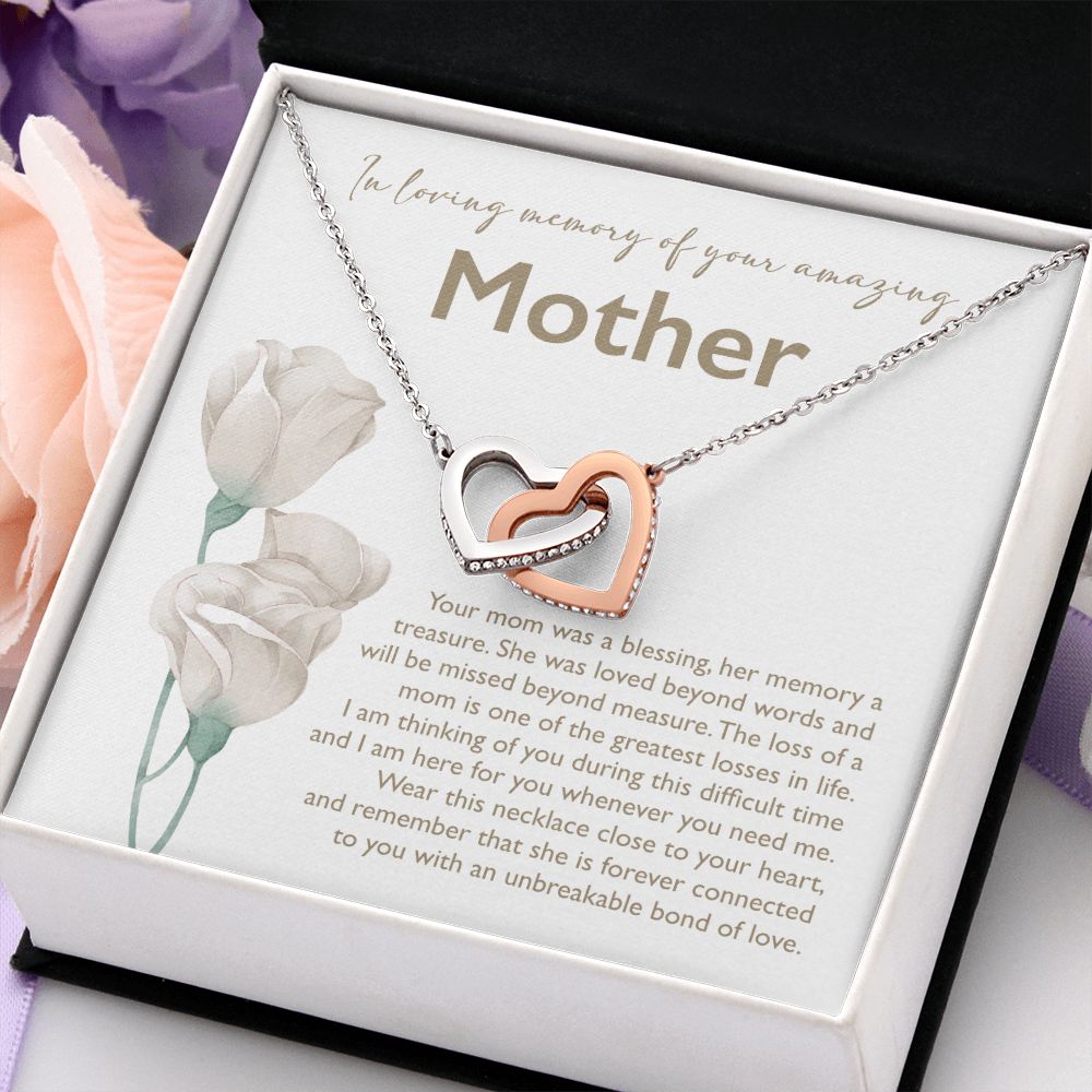 In Loving Memory Of Your Mother - Interlocking Heart Necklace