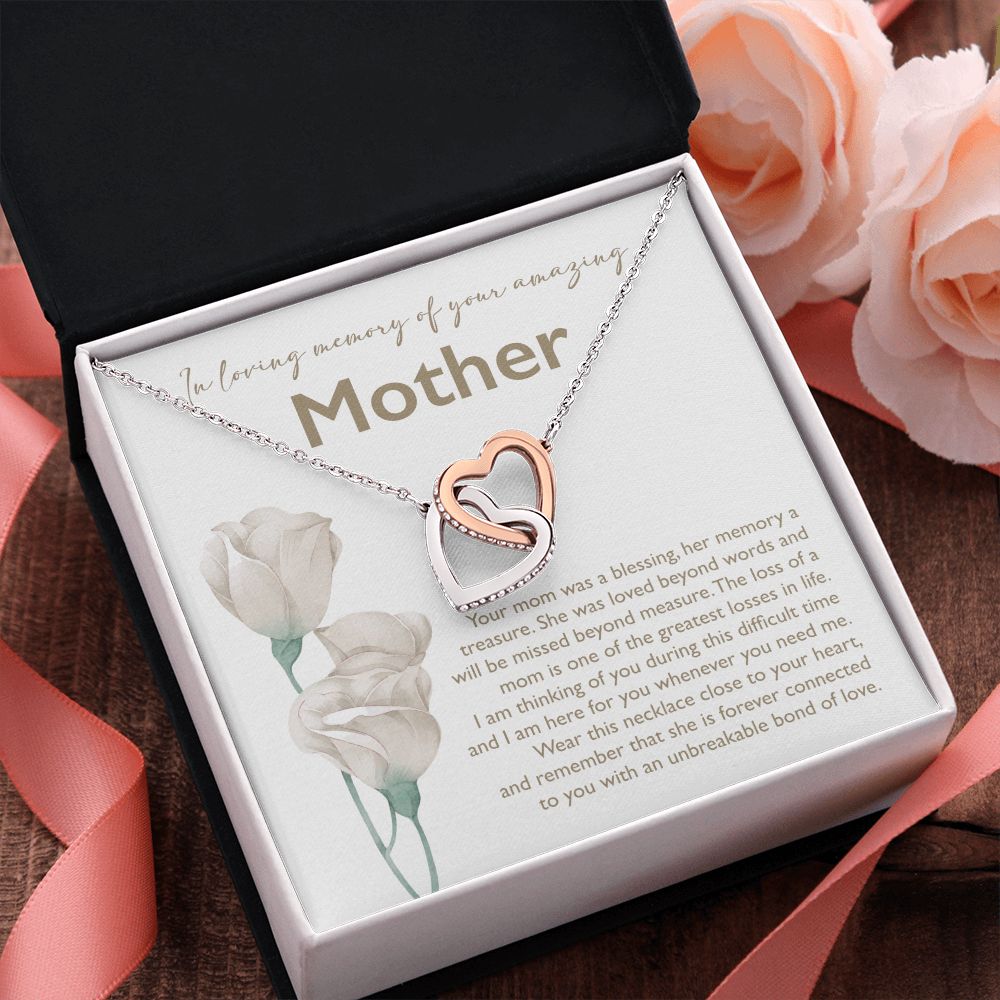 In Loving Memory Of Your Mother - Interlocking Heart Necklace