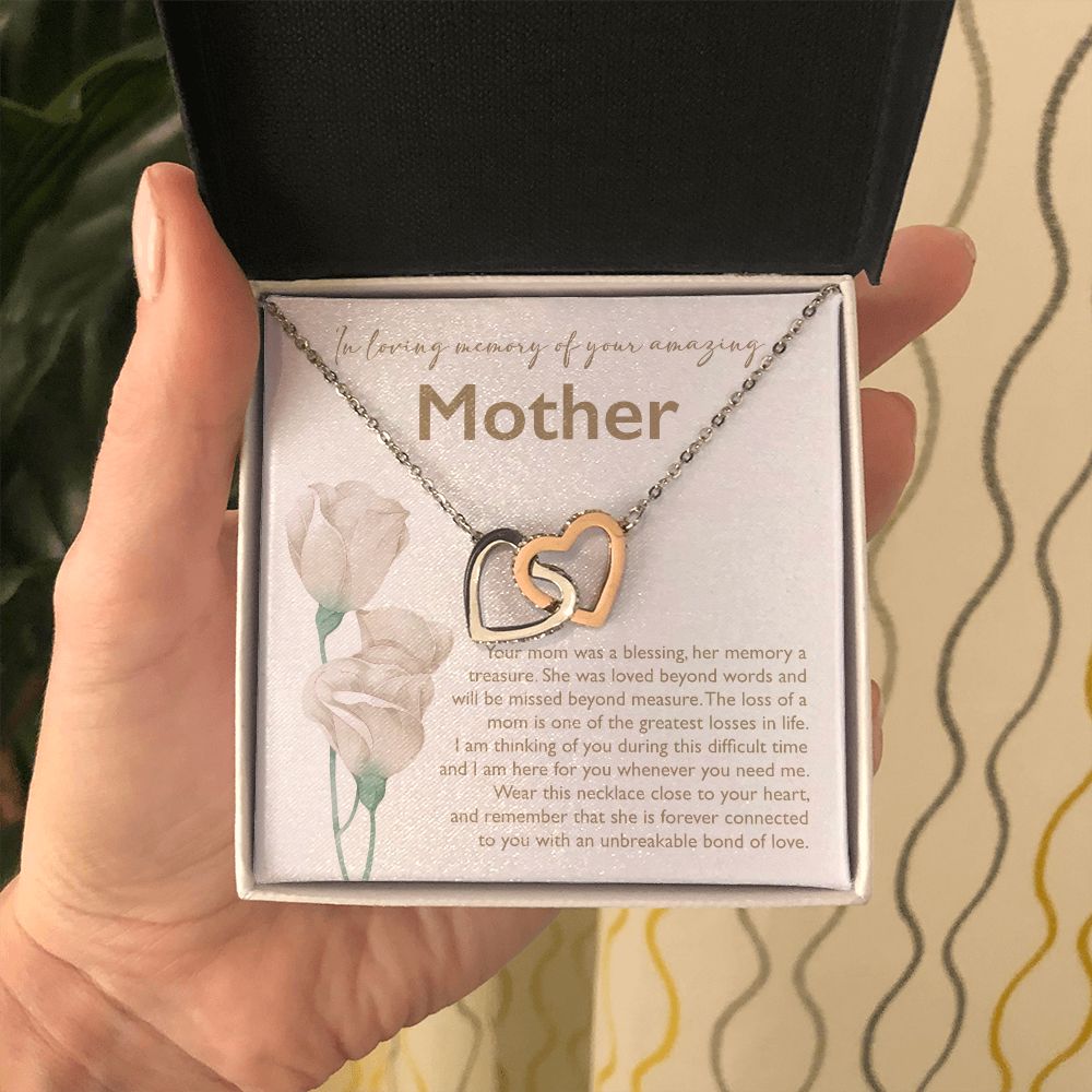 In Loving Memory Of Your Mother - Interlocking Heart Necklace