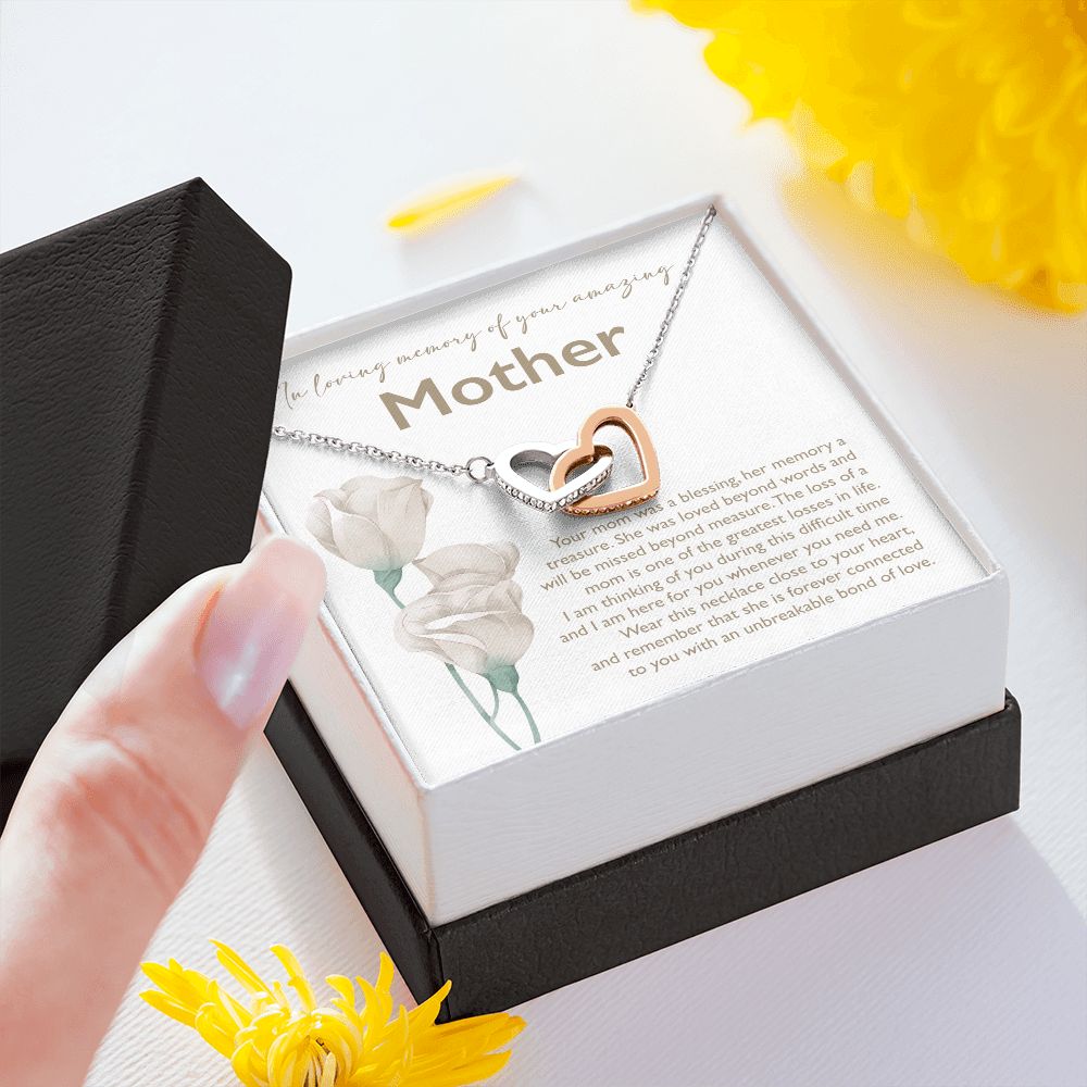 In Loving Memory Of Your Mother - Interlocking Heart Necklace
