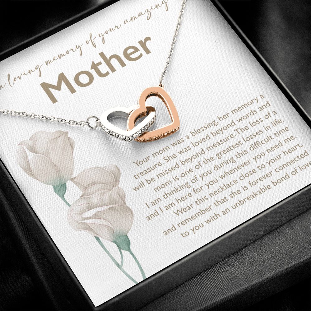 In Loving Memory Of Your Mother - Interlocking Heart Necklace