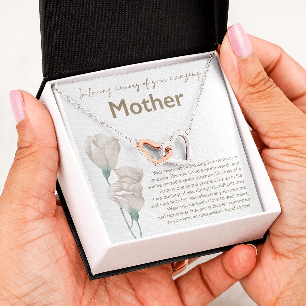 In Loving Memory Of Your Mother - Interlocking Heart Necklace