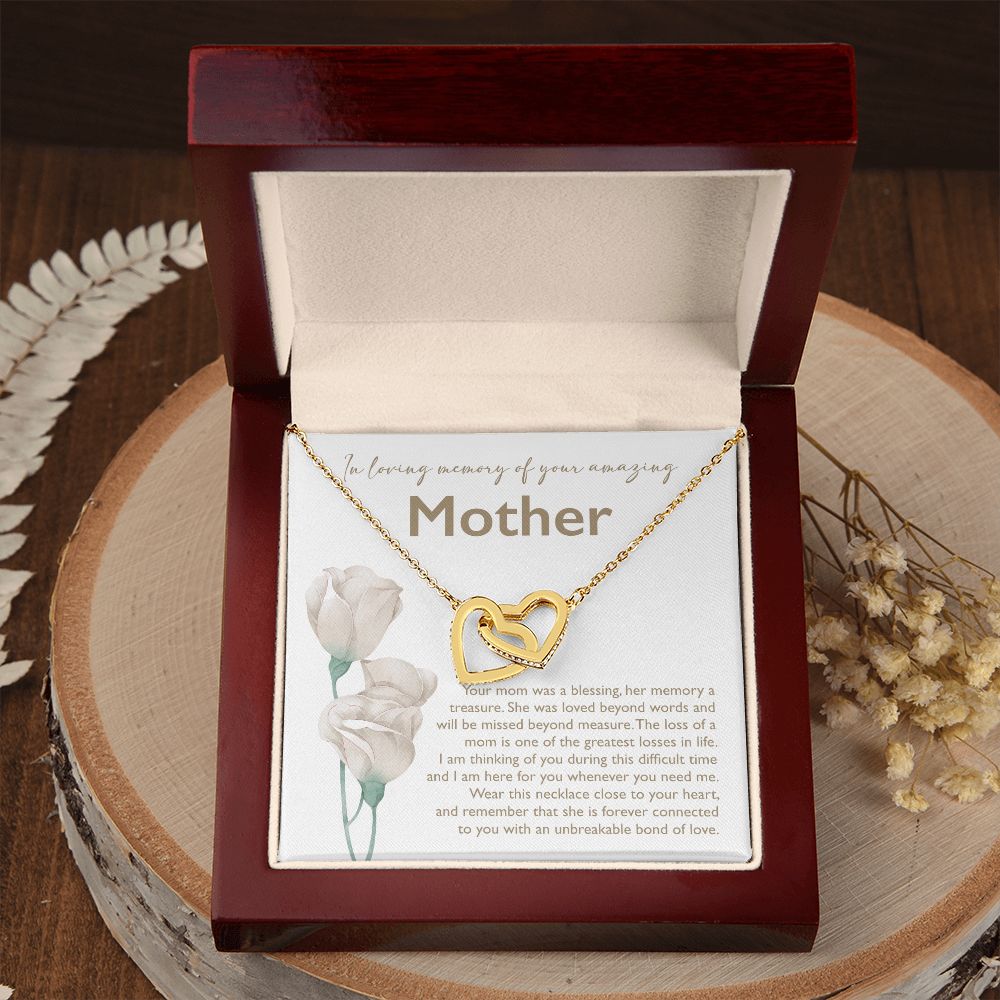 In Loving Memory Of Your Mother - Interlocking Heart Necklace