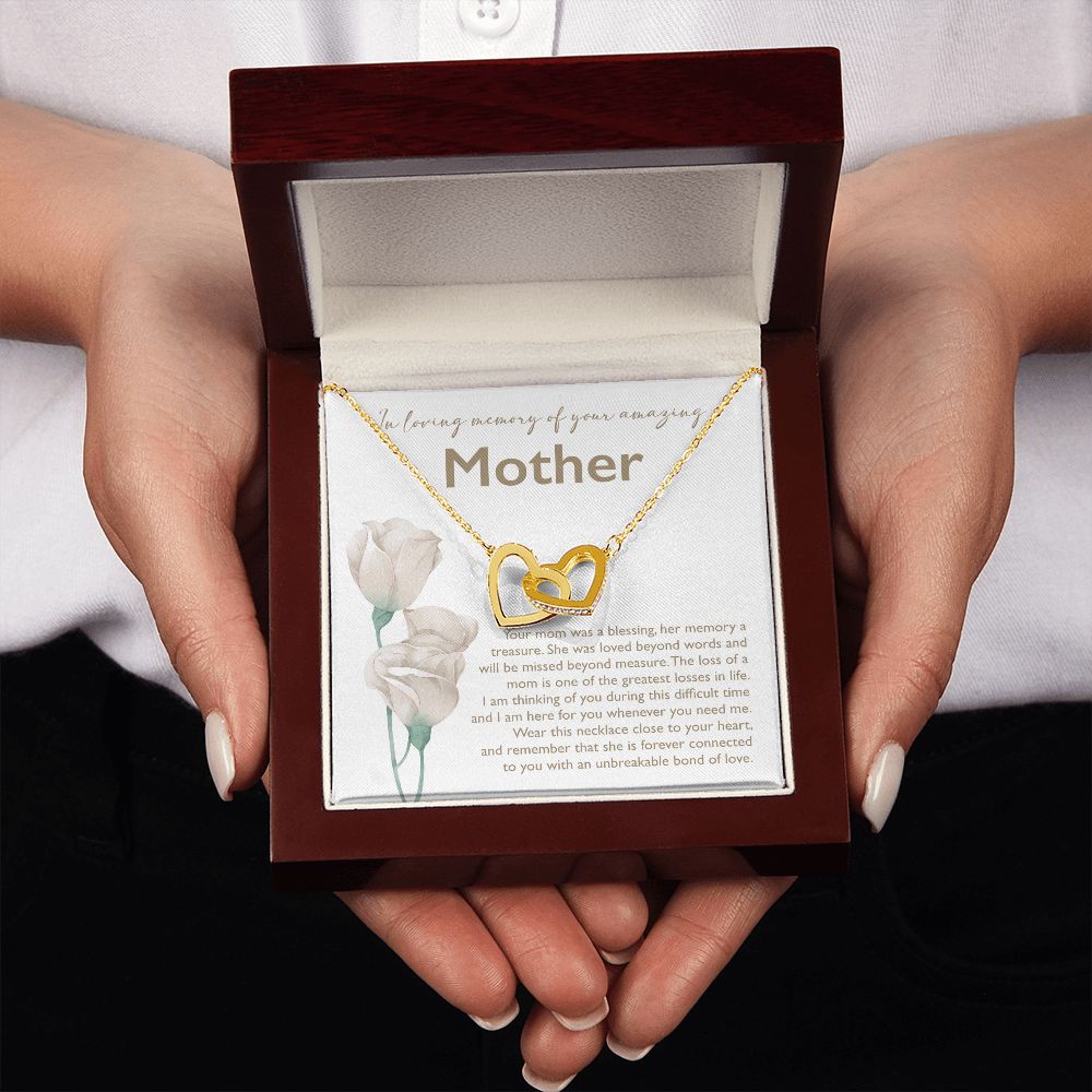 In Loving Memory Of Your Mother - Interlocking Heart Necklace