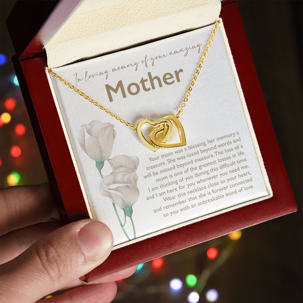 In Loving Memory Of Your Mother - Interlocking Heart Necklace