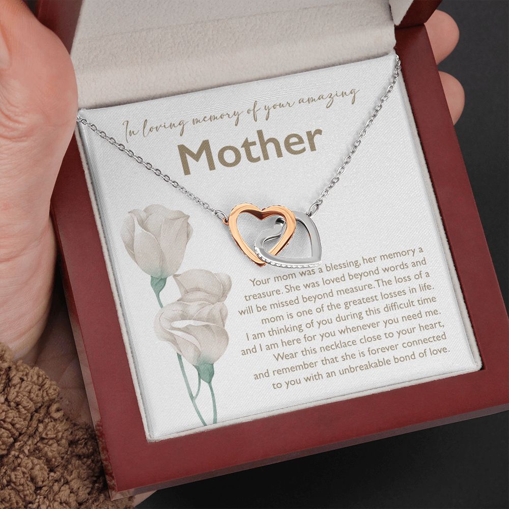 In Loving Memory Of Your Mother - Interlocking Heart Necklace