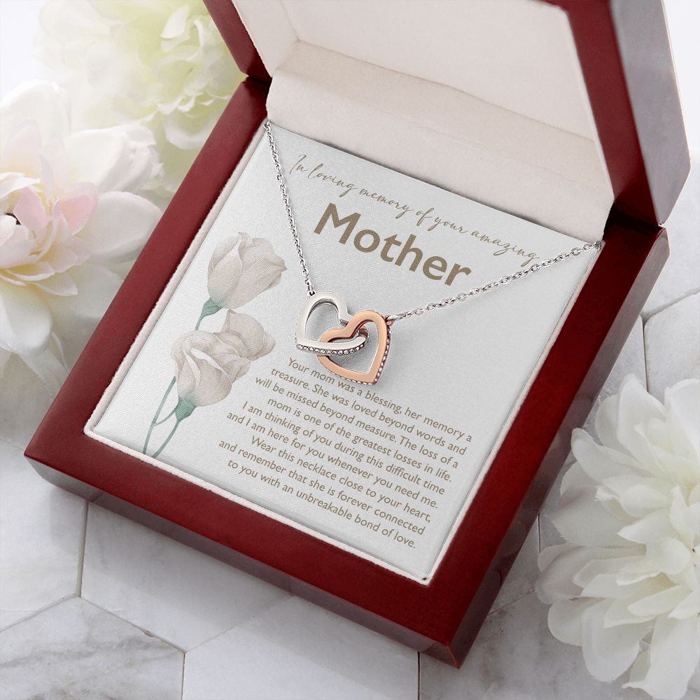 In Loving Memory Of Your Mother - Interlocking Heart Necklace