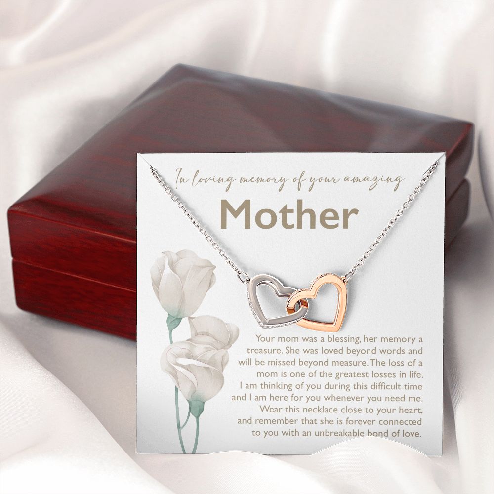 In Loving Memory Of Your Mother - Interlocking Heart Necklace