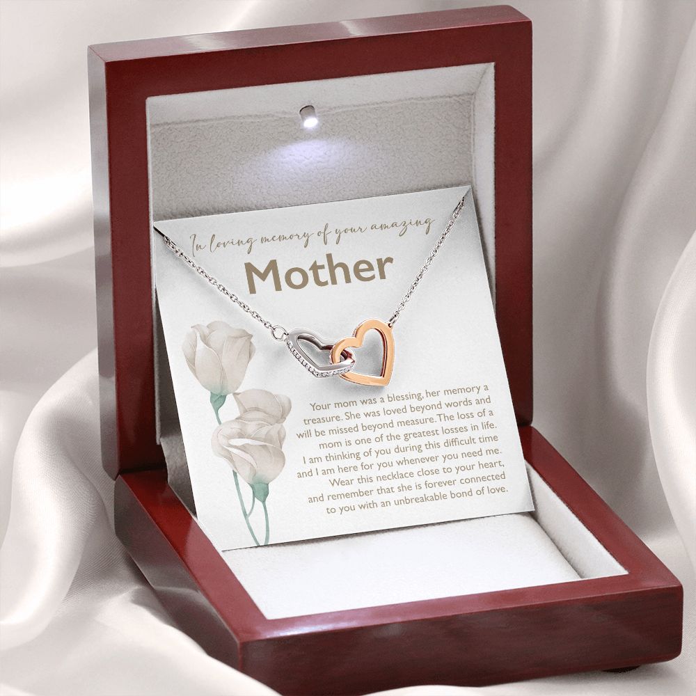In Loving Memory Of Your Mother - Interlocking Heart Necklace