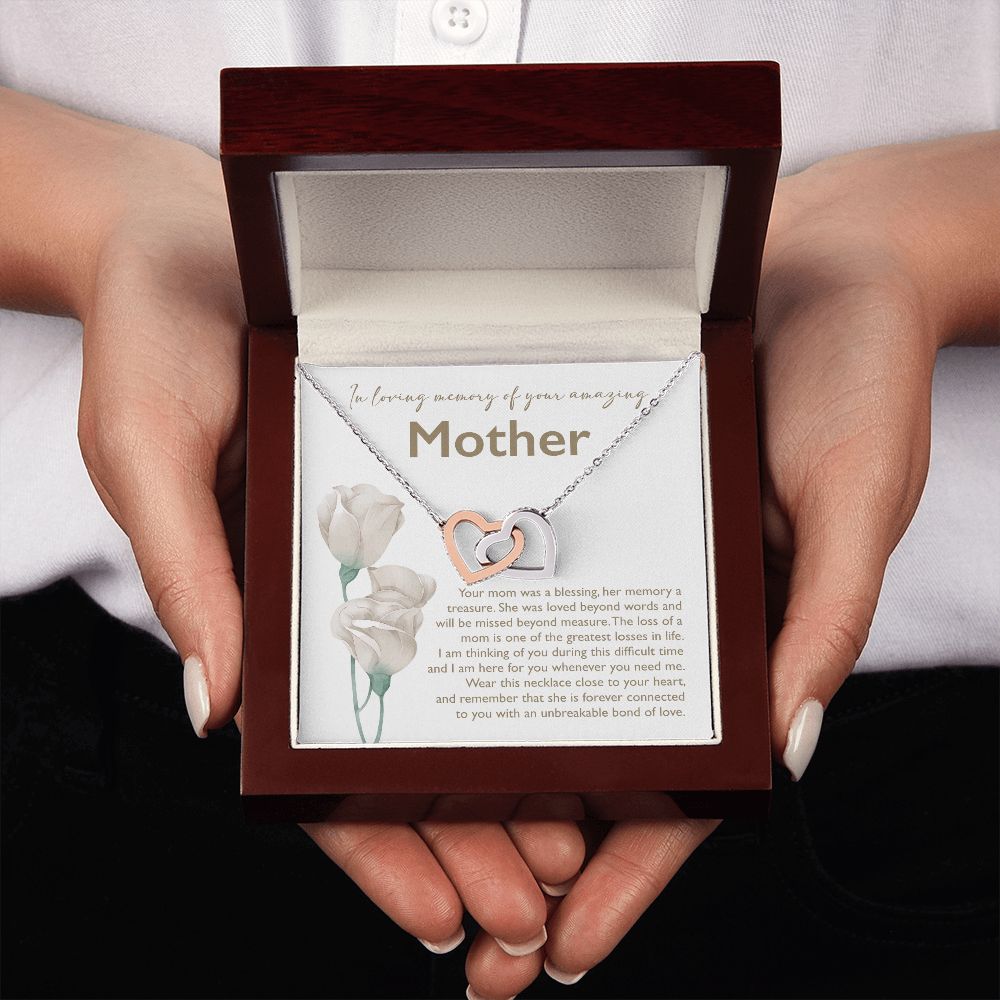 In Loving Memory Of Your Mother - Interlocking Heart Necklace