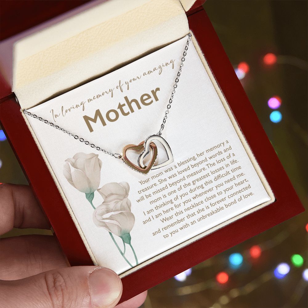 In Loving Memory Of Your Mother - Interlocking Heart Necklace