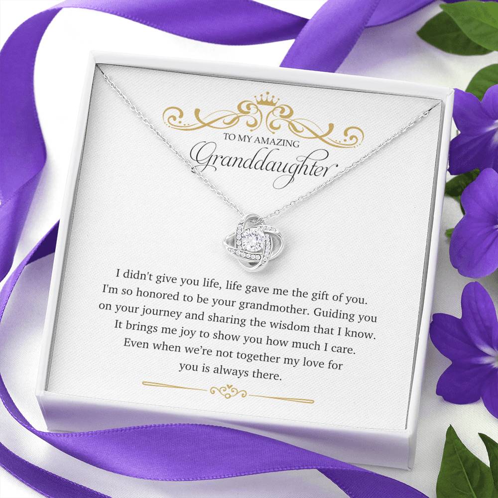 To My Amazing Granddaughter - Love Knot Necklace