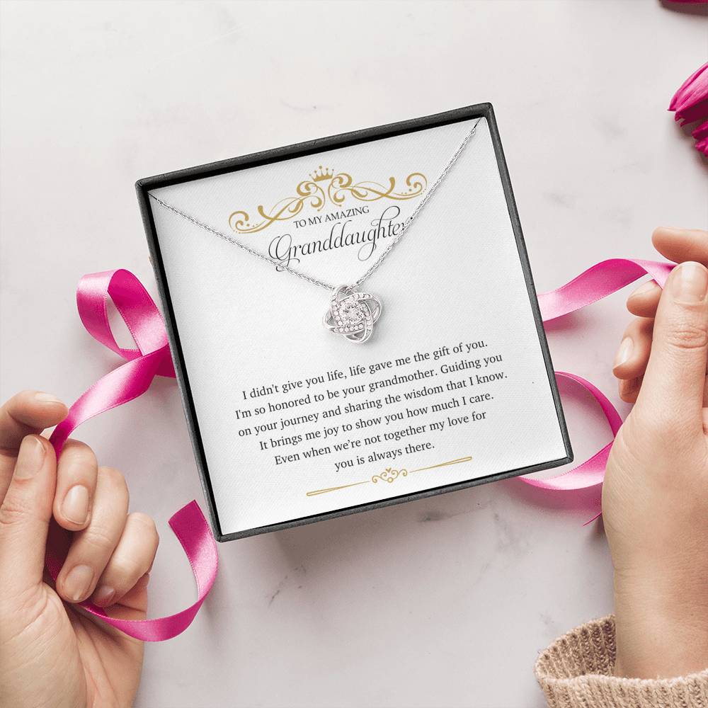 To My Amazing Granddaughter - Love Knot Necklace