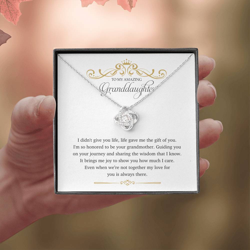 To My Amazing Granddaughter - Love Knot Necklace
