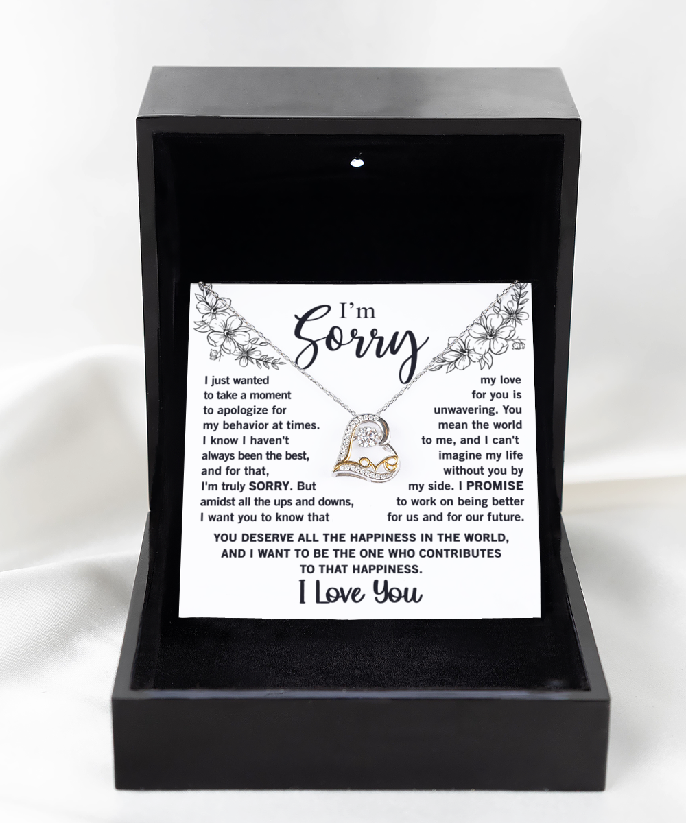 I'm Sorry - Love Heart Necklace