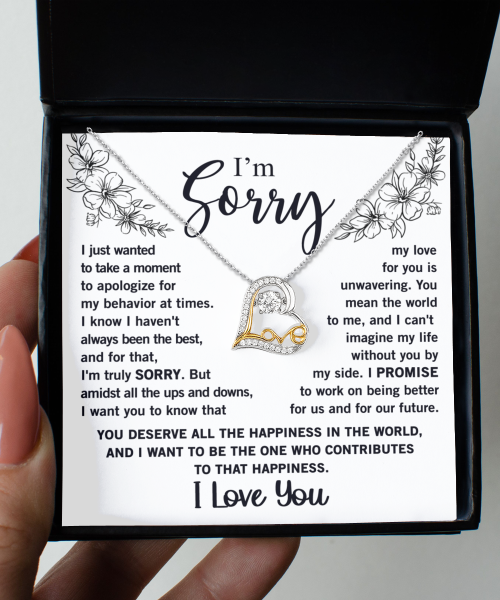 I'm Sorry - Love Heart Necklace